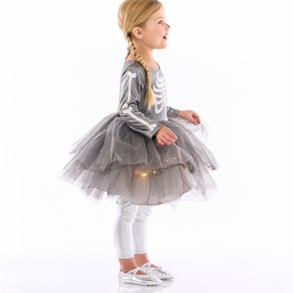Pottery Barn Kids Silver Tutu Dress Skeleton Costume - Picture 2 of 14